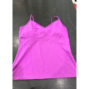 Moda International Magenta Purple Cami Built In Shelf Bra V Neck Tank Top Medium